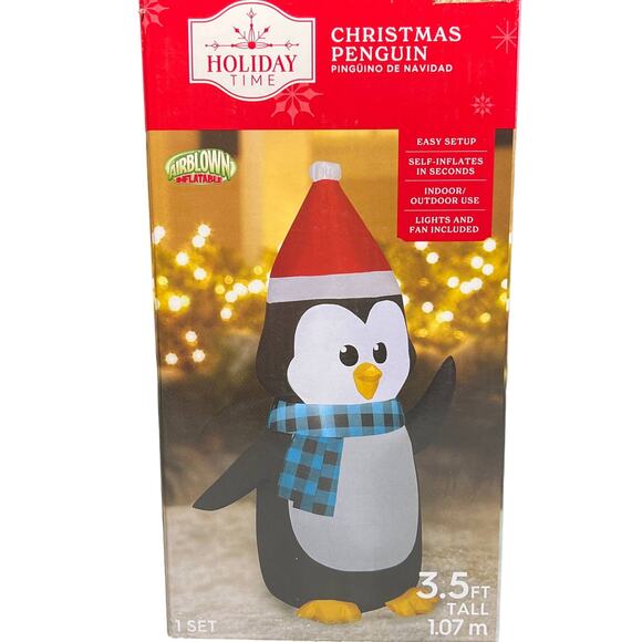 Gemmy Airblown Inflatable Penquin 3.5' Ft Holiday Time Christmas - Picture 2 of 3